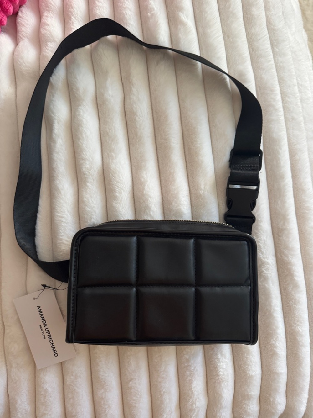 Amanda Uprichard Black Quilted Belt Bag